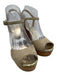 Jimmy Choo Shoe Size 38.5 Beige Suede Cork Platform Peep Toe Wedge Sandals Beige / 38.5