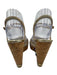 Jimmy Choo Shoe Size 38.5 Beige Suede Cork Platform Peep Toe Wedge Sandals Beige / 38.5