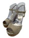 Jimmy Choo Shoe Size 38.5 Beige Suede Cork Platform Peep Toe Wedge Sandals Beige / 38.5