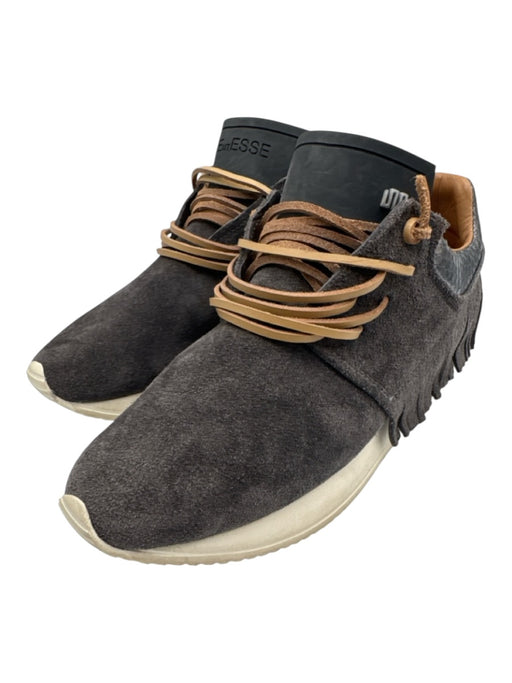 Esse Ut Esse Shoe Size 37 Charcoal Suede Fringe Metallic Detail Sneakers Charcoal / 37