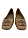 Tory Burch Shoe Size 7.5 Beige Brown Patent Leather Croc Embossed Logo Flats Beige Brown / 7.5