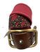 Dolce & Gabbana Red & Brown Canvas Leather Accent Brass Hardware Logo Belts Red & Brown / 100cm