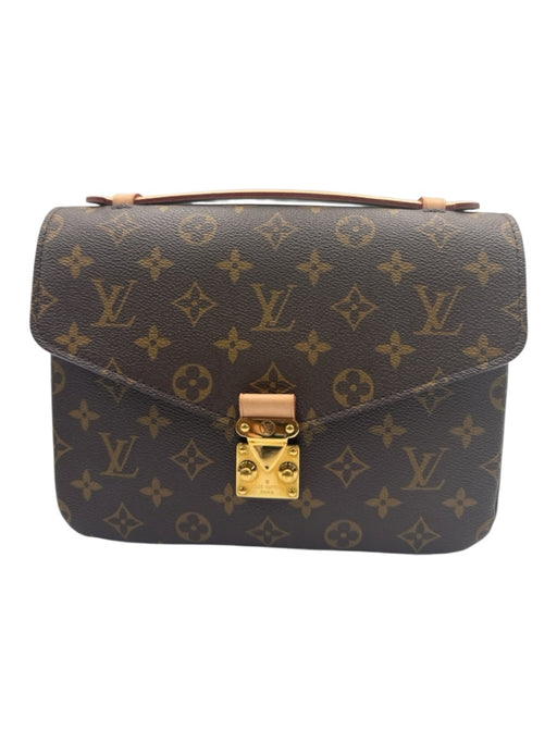 Louis Vuitton Brown Print Coated Canvas Monogram Leather Accents Crossbody Bag Brown Print / Small