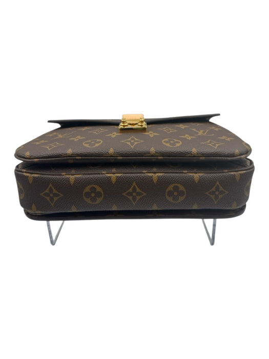 Louis Vuitton Brown Print Coated Canvas Monogram Leather Accents Crossbody Bag Brown Print / Small