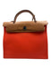 Hermes Orange Canvas Leather Silver Hardware Crossbody Certified by Entrupy Bag Orange / S/M