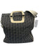 Chanel Black, Beige & Blue Canvas Leather Clover Vintage Bag Black, Beige & Blue / Large