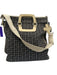 Chanel Black, Beige & Blue Canvas Leather Clover Vintage Bag Black, Beige & Blue / Large