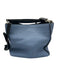 Fendi Blue & Black Leather Pebbled Crossbody Shoulder Strap Bucket Bag Blue & Black / Medium