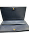 Ferragamo Navy Leather Bow Coated Gold Hardware Wallet on a Chain Bag Navy / XS