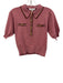 The Noli Shop Size XS Dusty Pink Polyester Blend Half Button Short Sleeve Top Dusty Pink / XS