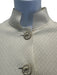 Chanel Size 38 Cream Silk Blend Buttons Long Sleeve Light Weight Jacket Cream / 38