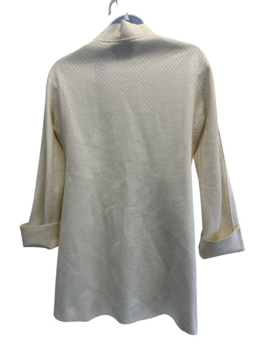Chanel Size 38 Cream Silk Blend Buttons Long Sleeve Light Weight Jacket Cream / 38