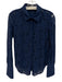 Generation Love Size XS Navy Cotton Blend Button Down Collared Lace Top Navy / XS