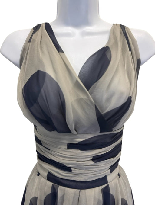 Chanel Size 36 Gray & Navy Silk Abstract Sheer Vintage Scarf Included Skirt Set Gray & Navy / 36