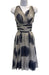 Chanel Size 36 Gray & Navy Silk Abstract Sheer Vintage Scarf Included Skirt Set Gray & Navy / 36
