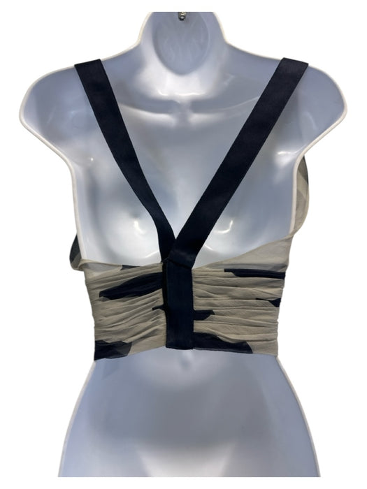 Chanel Size 36 Gray & Navy Silk Abstract Sheer Vintage Scarf Included Skirt Set Gray & Navy / 36