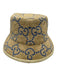 Gucci Tan & blue Straw Monogram Raffia Bucket Hat Tan & blue / Small