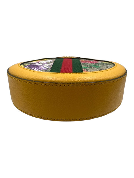 Gucci Yellow & Multi Coated Canvas & Leather Floral Monogram Crossbody Bag Yellow & Multi / XS