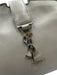 Saint Laurent Gray Leather Logo Silver Hardware Crossbody Bag Gray / Mini