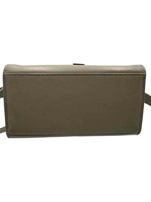 Saint Laurent Gray Leather Logo Silver Hardware Crossbody Bag Gray / Mini