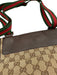 Gucci Beige & Brown print Canvas Leather Accent Web Crossbody Vintage Bag Beige & Brown print / Small