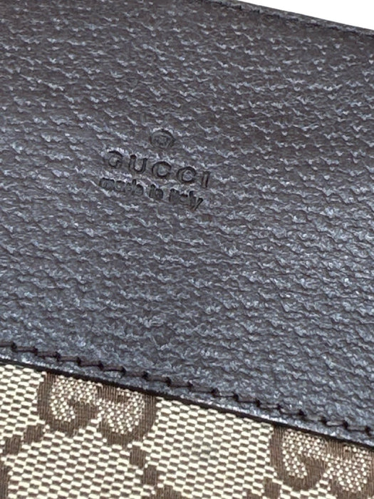 Gucci Beige & Brown print Canvas Leather Accent Web Crossbody Vintage Bag Beige & Brown print / Small