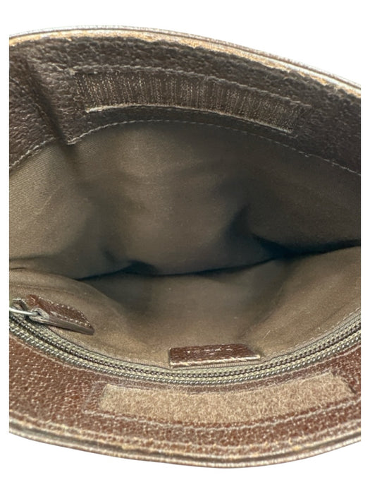 Gucci Beige & Brown print Canvas Leather Accent Web Crossbody Vintage Bag Beige & Brown print / Small