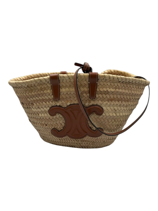 Celine Natural Straw Leather straps Basket Logo Bag Natural / S/M