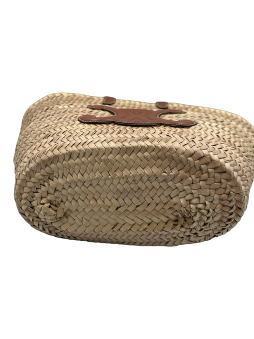 Celine Natural Straw Leather straps Basket Logo Bag Natural / S/M