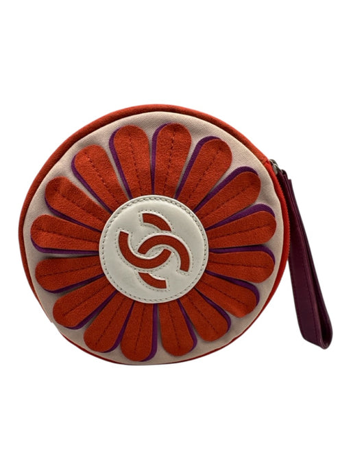 Chanel Orange & Purple Canvas Suede Flower Logo Certified by Entrupy Bag Orange & Purple / XS