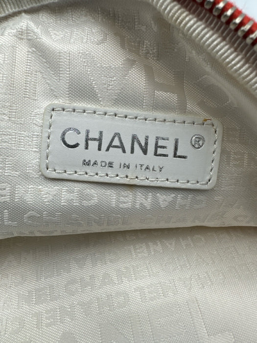 Chanel Orange & Purple Canvas Suede Flower Logo Certified by Entrupy Bag Orange & Purple / XS