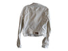 Polo Jeans Size Large White Cotton Contrast Stitch Button Front Jacket White / Large