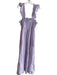 Hill House Size Large Lavender & White Cotton Striped Tiered Stretch Panel Dress Lavender & White / Large