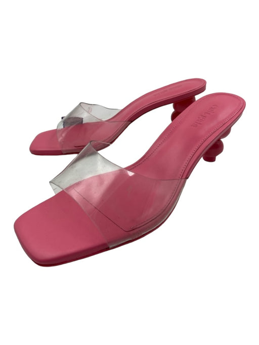 Cult Gaia Shoe Size 37.5 Pink & Clear PVC Leather Sole Mule Heel Sandals Pink & Clear / 37.5