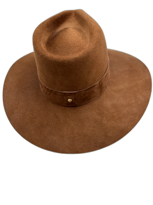 Janessa Leone Brown Wool Wide Brim Hat Brown / Small