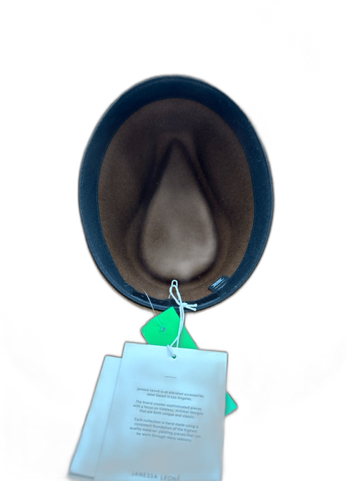 Janessa Leone Brown Wool Wide Brim Hat Brown / Small