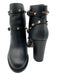 Valentino Shoe Size 37.5 Black Leather Rockstud Pyramid Studs Block Heel Booties Black / 37.5