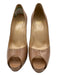 Christian Louboutin Shoe Size 39 Taupe Beige Patent Leather Peep Toe Pumps Taupe Beige / 39