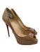 Christian Louboutin Shoe Size 39 Taupe Beige Patent Leather Peep Toe Pumps Taupe Beige / 39