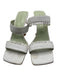 By Far Shoe Size 37 White Leather Ruffle Detail Square Toe Open Toe Mule Sandals White / 37