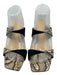 Alexandre Birman Shoe Size 37.5 Beige & Brown Leather Snake Embossed Sandals Beige & Brown / 37.5