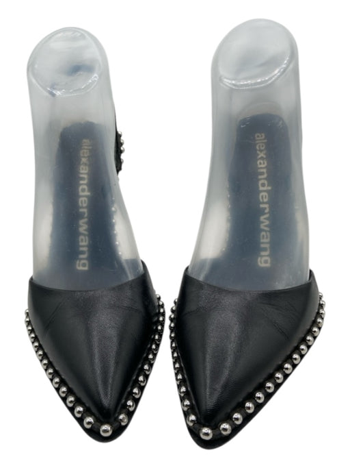 Alexander Wang Shoe Size 37.5 Black leather sole Studs Pointed Toe D'orsay Pumps Black / 37.5