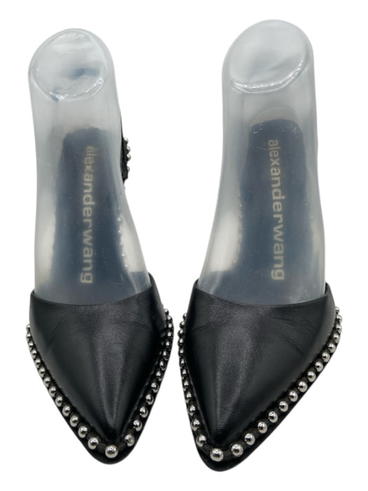 Alexander Wang Shoe Size 37.5 Black leather sole Studs Pointed Toe D'orsay Pumps Black / 37.5
