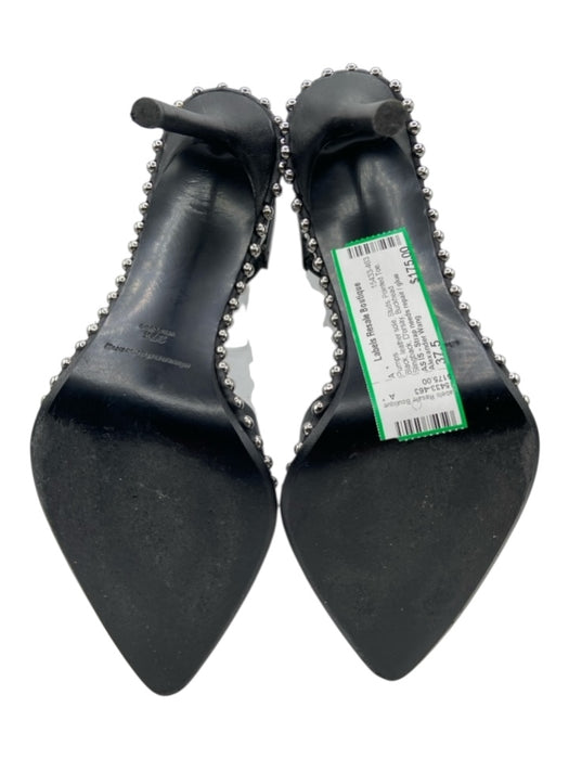 Alexander Wang Shoe Size 37.5 Black leather sole Studs Pointed Toe D'orsay Pumps Black / 37.5