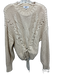 525 America Size M Beige Cotton Cable Knit Tie Front Long Sleeve Chunky Sweater Beige / M