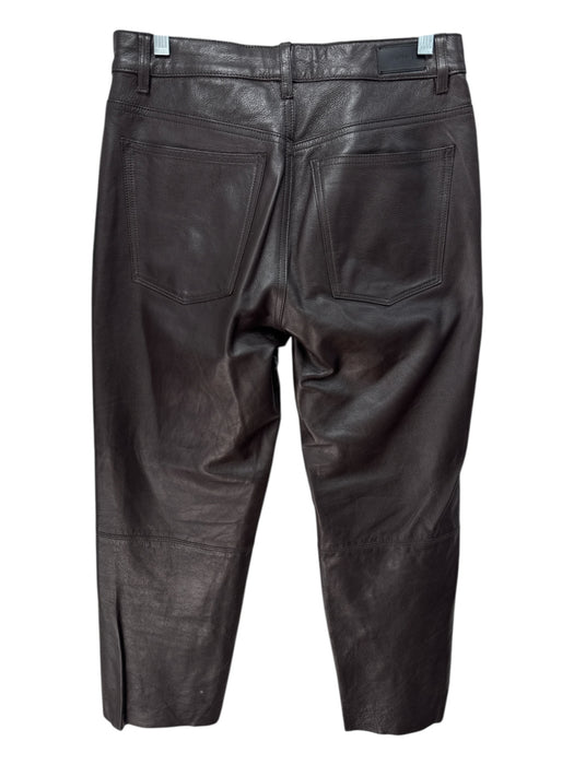 DL1961 Size 28 Chocolate Brown Leather High Rise Straight High Rise Pants Chocolate Brown / 28