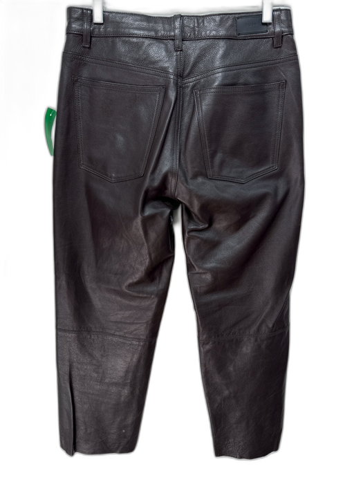 DL1961 Size 28 Chocolate Brown Leather High Rise Straight High Rise Pants Chocolate Brown / 28