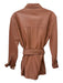 Iris & Ink Size 8 Brown Lamb leather Snaps Long Sleeve Sash Included Jacket Brown / 8
