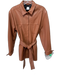 Iris & Ink Size 8 Brown Lamb leather Snaps Long Sleeve Sash Included Jacket Brown / 8