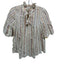 Sea New York Size 4 Cream, Pink & Multi Cotton Short Sleeve Eyelet Trim Top Cream, Pink & Multi / 4